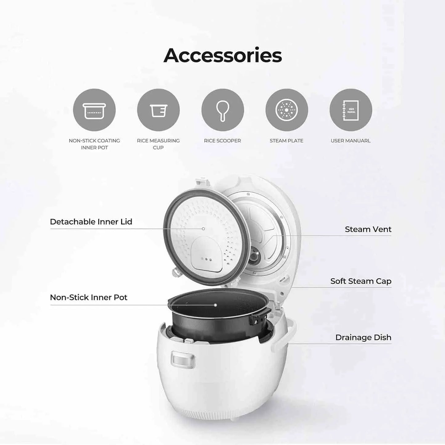 Cuckoo CR-1020FW 10-cup Micom rice cooker with 16 menu options and LED touch panel