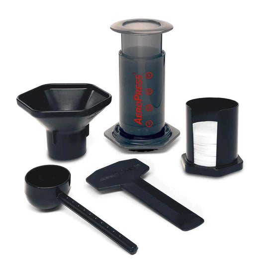 Aeropress Go Travel Coffee Press Kit portable 3-in-1 coffee maker with patented brew technology for smooth, rich coffee on the go