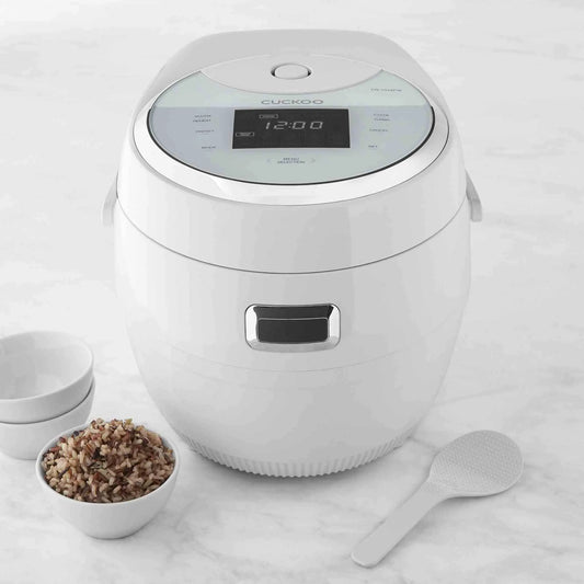 Cuckoo CR-1020FW 10-cup rice cooker with 16 menu options and LED touch panel