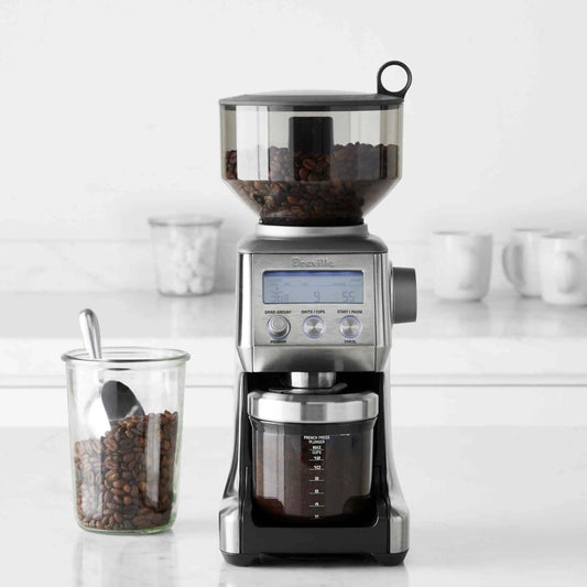 Breville Smart Grinder Pro stainless steel coffee grinder with 60 grind settings and LCD screen