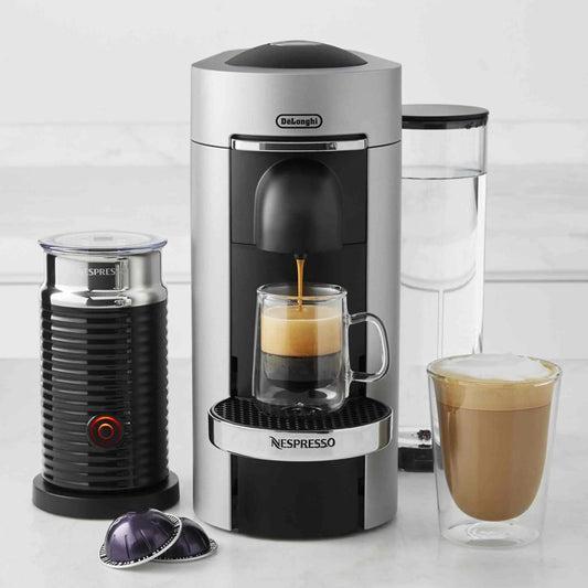 Nespresso VertuoPlus Deluxe Coffee Maker with Aeroccino milk frother and large swivel water tank