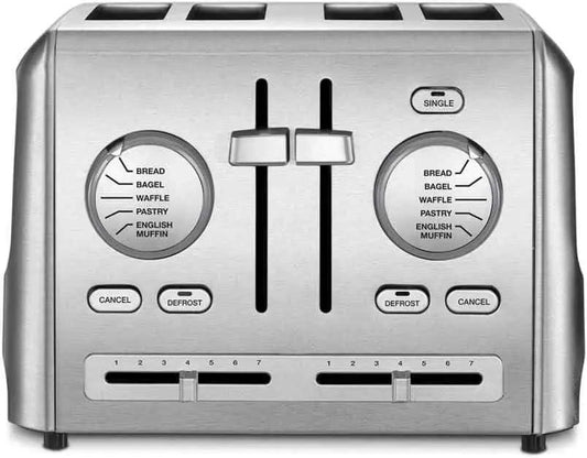 Cuisinart CPT-640P1 stainless steel 4-slice toaster with multiple presets and wide slots