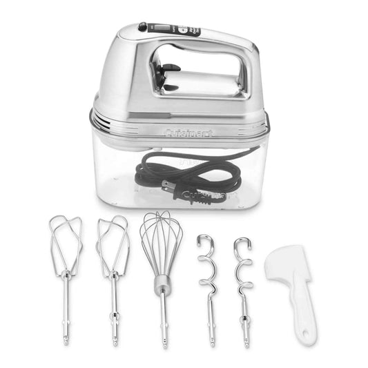 Cuisinart HM-90BCS Power Advantage Plus 9-speed handheld mixer in brushed chrome with storage case and attachments