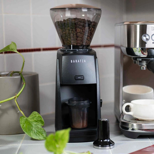 Baratza Encore ESP electric burr coffee grinder with 40 precise grind settings and dosing cup adapter