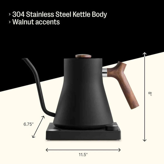 Fellow Stagg EKG stainless steel electric gooseneck kettle with temperature control and precision pour for coffee and tea