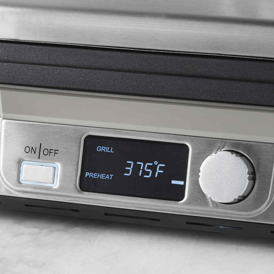 Cuisinart GR-5BWS Electric Griddler FIVE 5-in-1 contact grill with LCD display and adjustable temperature controls