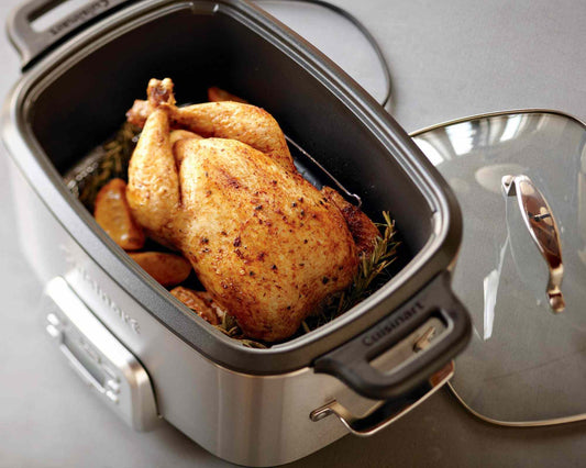 Cuisinart MSC-800 7-quart stainless steel multicooker with programmable slow cook, roast, sauté, and steam functions and LCD display