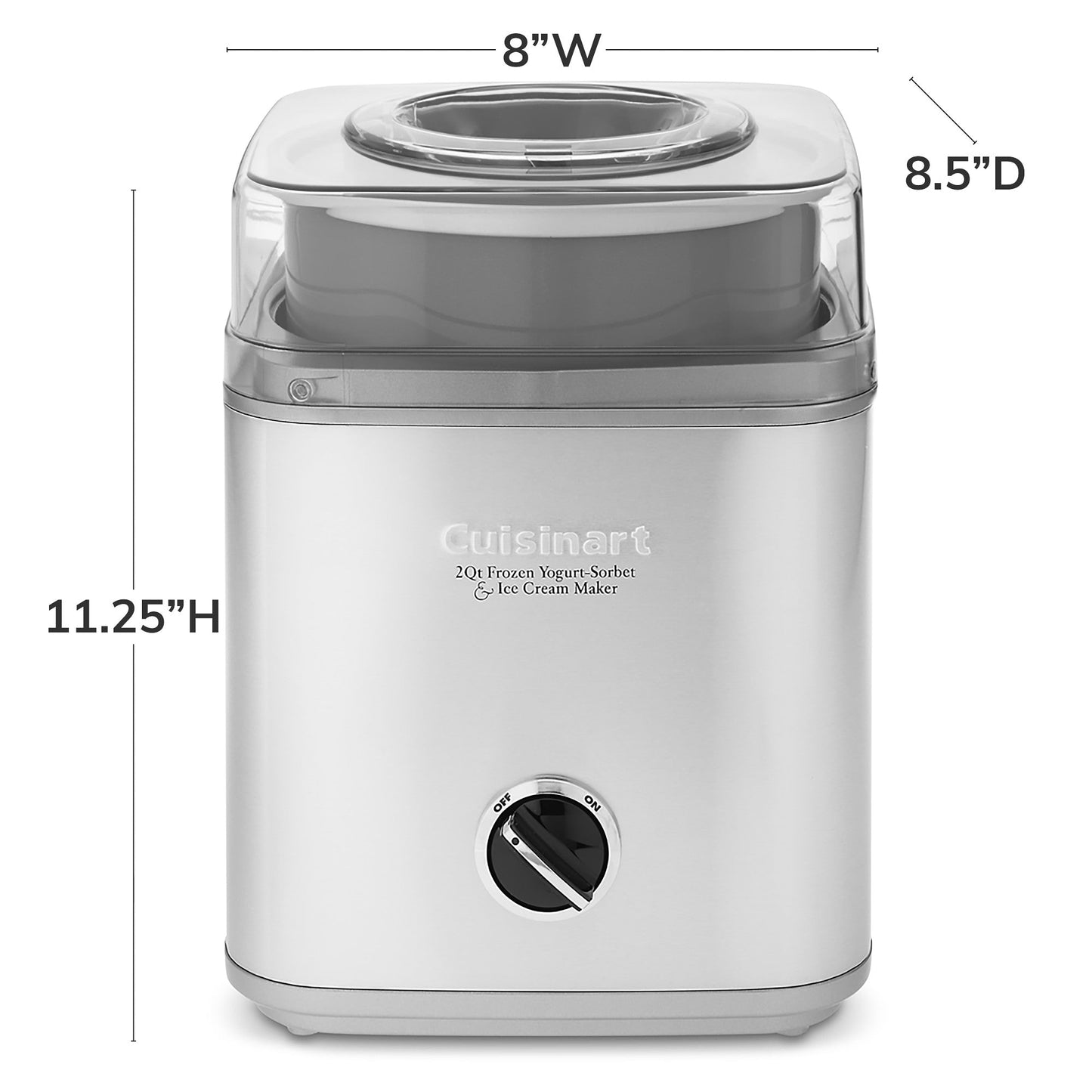 Cuisinart Stainless-Steel Ice Cream Maker 2-Qt. Double-Insulated Freezer Bowl