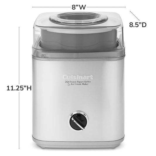 Cuisinart Stainless-Steel Ice Cream Maker 2-Qt. Double-Insulated Freezer Bowl