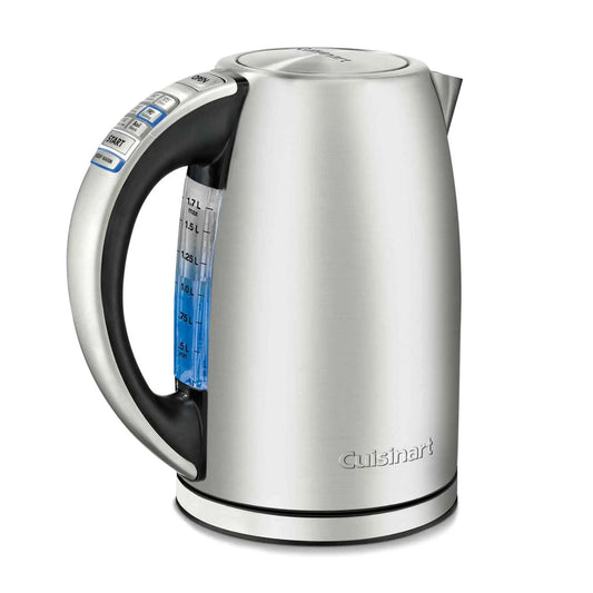 Cuisinart 1.7-Liter stainless steel cordless electric kettle with 6 preset temperatures and LED indicators