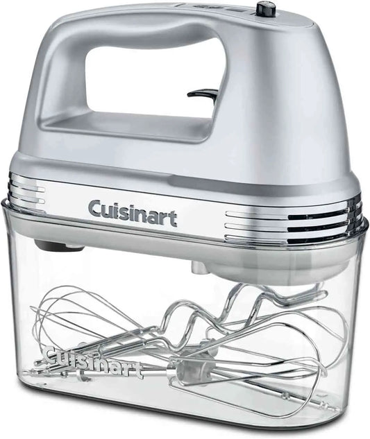 Cuisinart HM-90BCS Power Advantage Plus 9-speed handheld mixer in brushed chrome with storage case and attachments