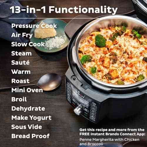 Instant Pot Duo Crisp 6.5 Qt air fryer and pressure cooker combo with 13-in-1 functionality and stainless steel lid