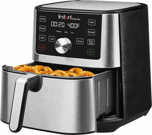 Instant Pot 6-Qt XL Vortex Plus Air Fryer with 6-in-1 functions and stainless-steel design