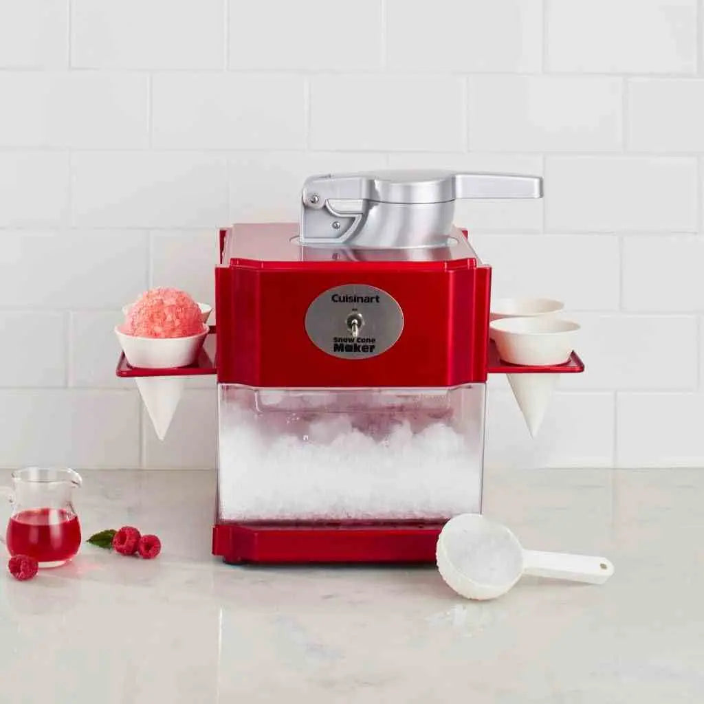 Cuisinart Snow Cone Machine SCM-10P1 with professional motor and safety features for shaved ice and snow cones