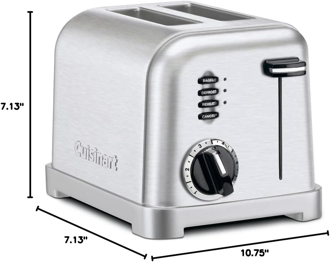 Cuisinart CPT-160 Metal Classic 2-Slice Toaster, Brushed Stainless