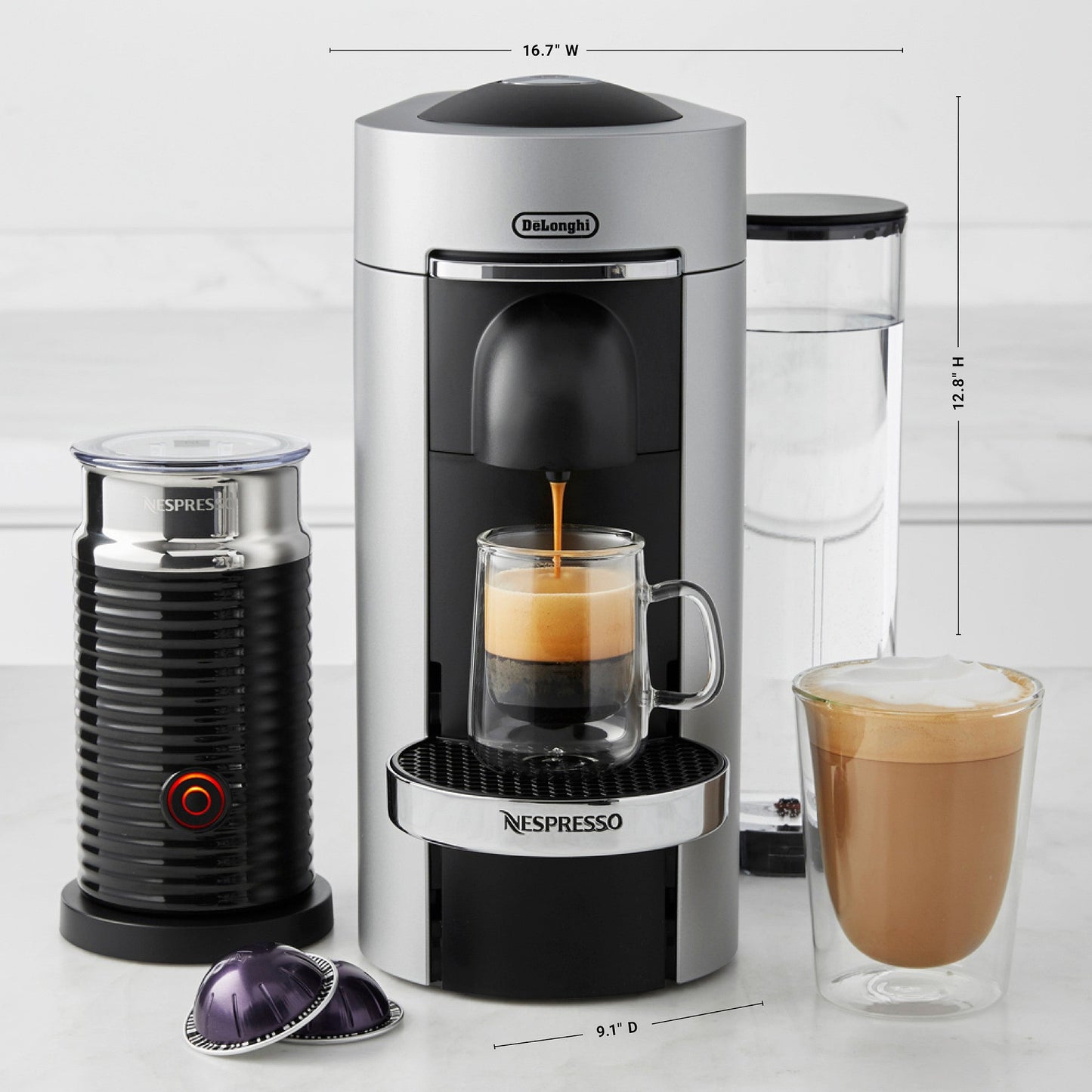 Nespresso VertuoPlus Deluxe Coffee Maker & Espresso Machine with Aeroccino Milk Frother