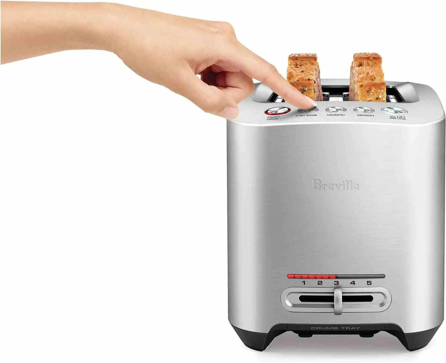 Breville BTA820XL 2-slice toaster in brushed stainless steel with smart toasting features and wide slots