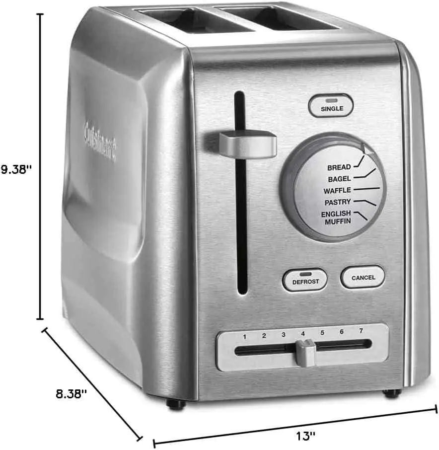 Cuisinart CPT-620 stainless steel 2-slice toaster with multiple functions and customizable shade control
