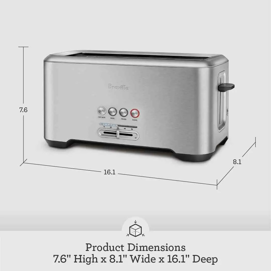Breville 4-slice stainless steel smart toaster with extra wide slots and variable browning control