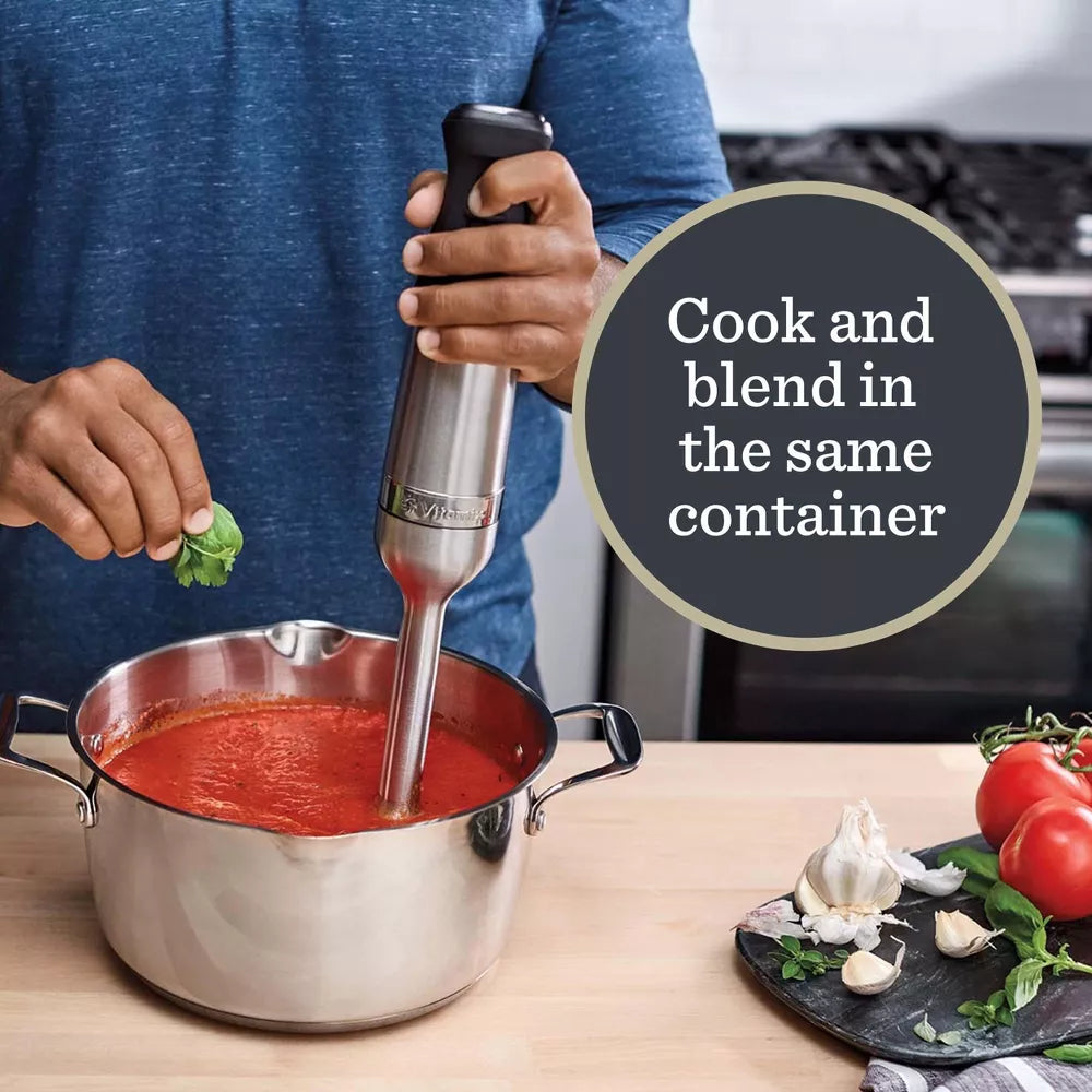 Vitamix Immersion Blender 5-Speed Silver/Black: Stainless Steel Hand Blender, 625W, Scratch-Resistant, 5 ft Cord