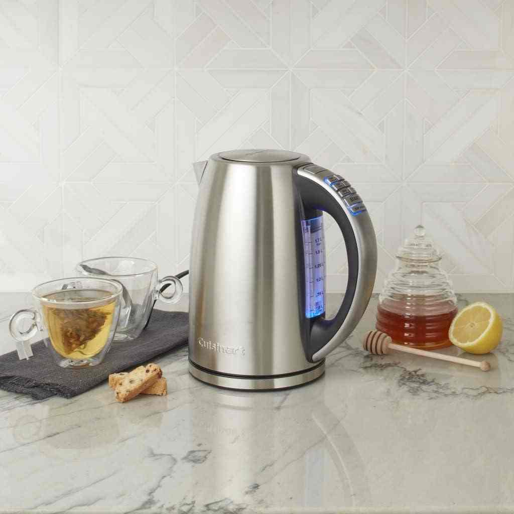 Cuisinart 1.7-Liter stainless steel cordless electric kettle with 6 preset temperatures and LED controls