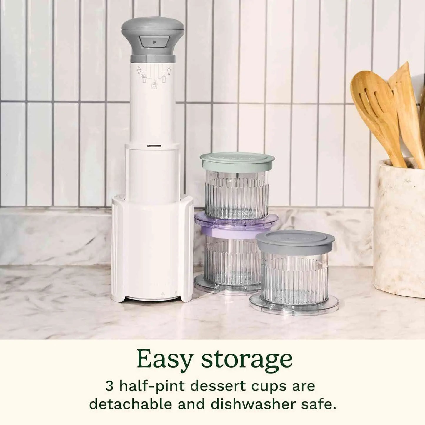 Cuisinart FastFreeze 5-in-1 electric ice cream maker with preset programs for ice cream, sorbet, milkshakes, and slushies
