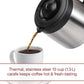 Wolf Gourmet automatic drip coffee maker with 10-cup capacity, featuring a sleek design and brewing basket for fresh coffee.