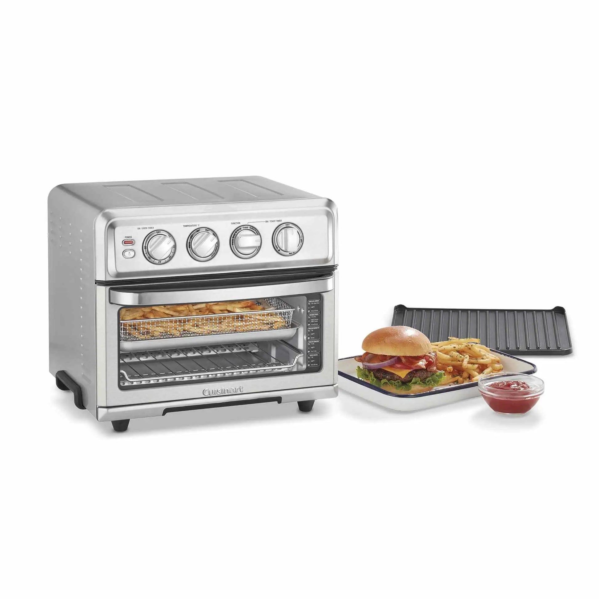 Cuisinart Air Fryer Toaster Oven 7-in-1 stainless steel countertop appliance with air fryer basket and oven rack