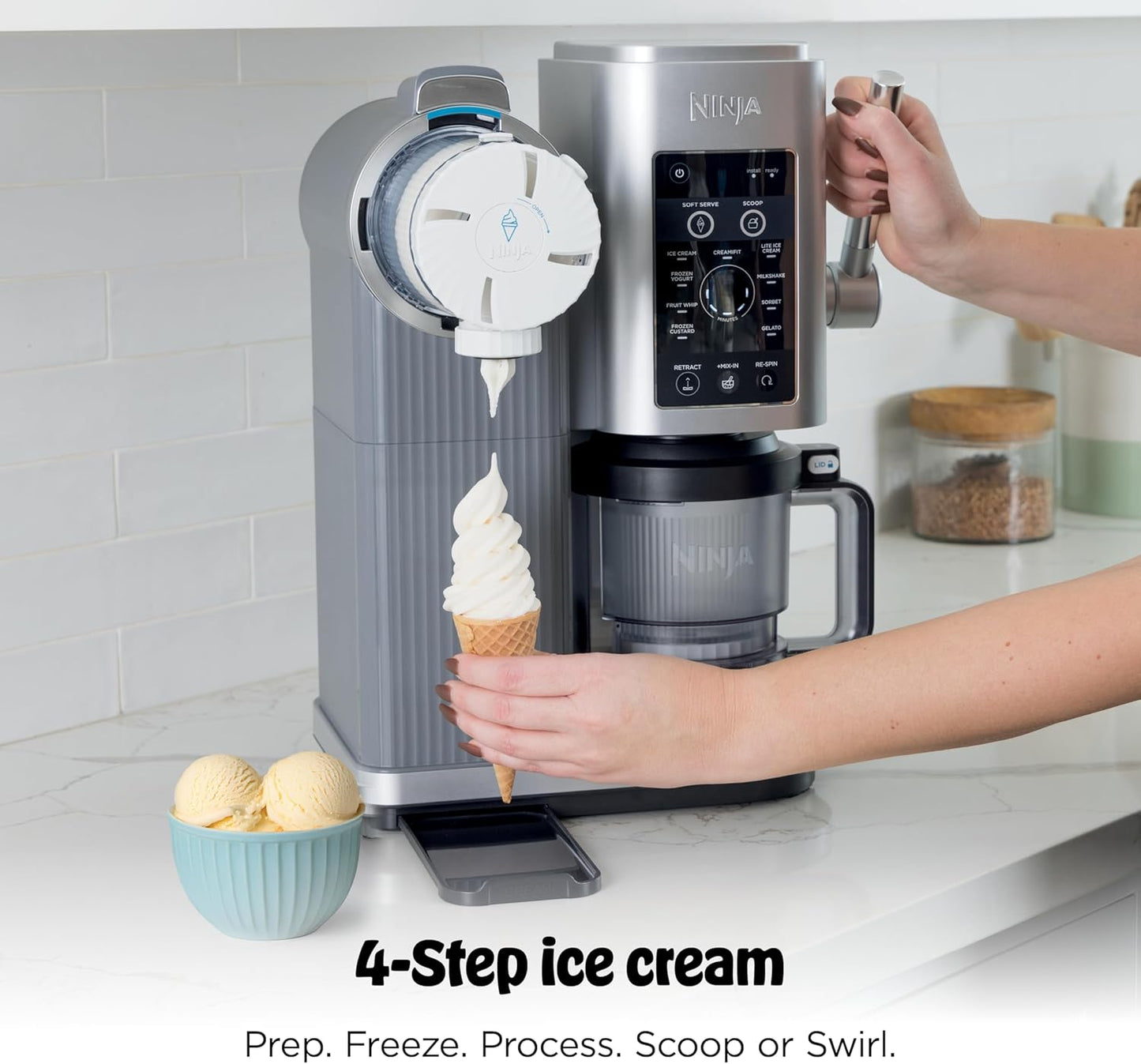 Ninja CREAMi Scoop & Swirl Ice Cream Maker, Soft Serve Desserts, Sorbet, Milkshakes