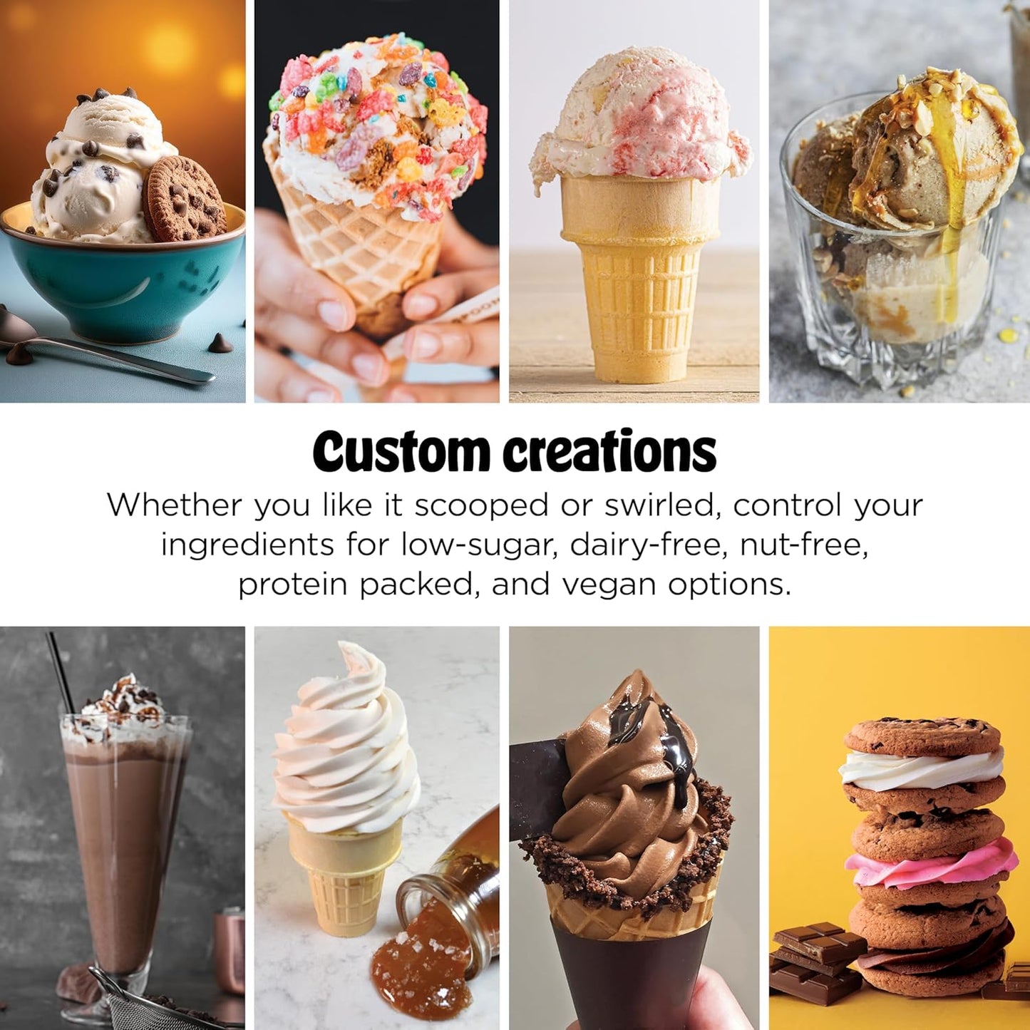 Ninja CREAMi Scoop & Swirl Ice Cream Maker, Soft Serve Desserts, Sorbet, Milkshakes
