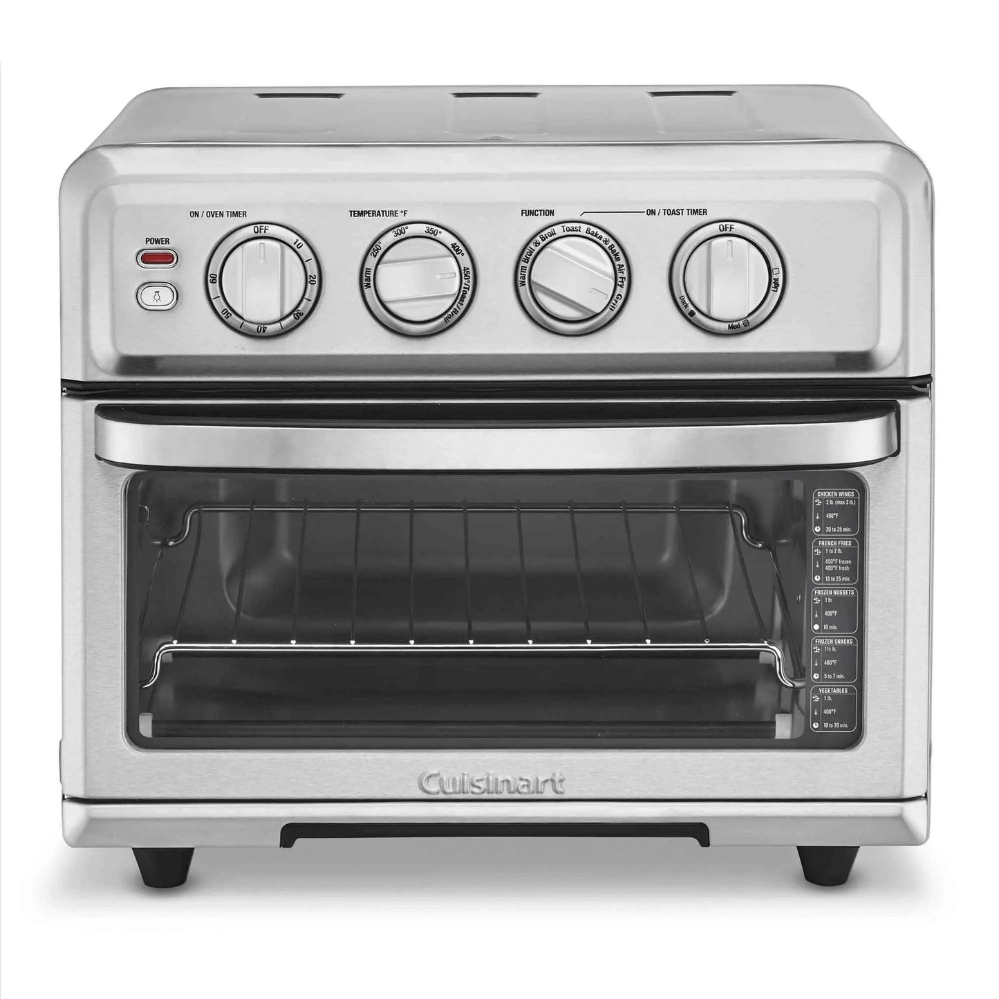 Cuisinart Air Fryer Toaster Oven 7-in-1 stainless steel with adjustable temperature and included accessories