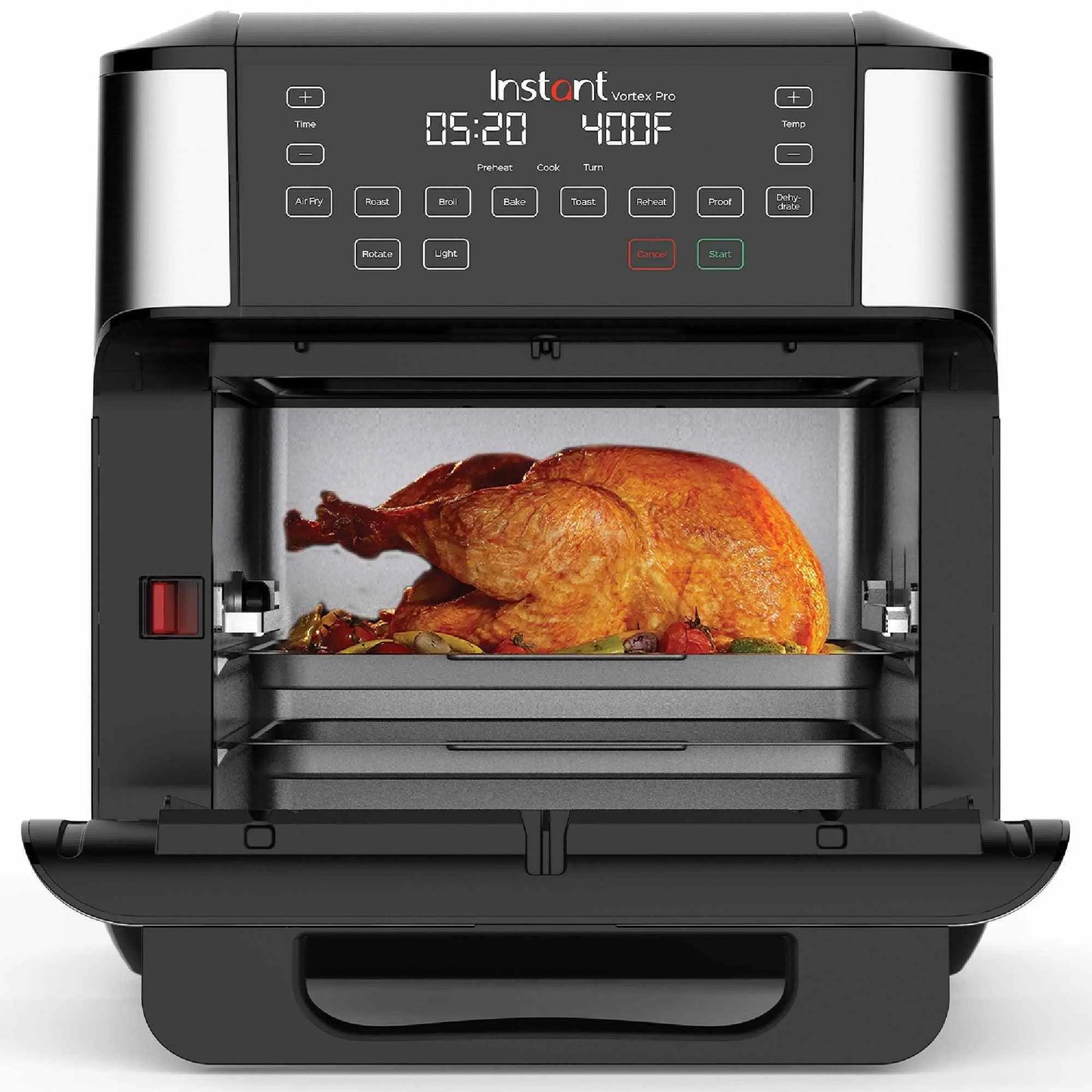 Instant Pot Vortex Pro 10QT ClearCook air fryer oven with 9-in-1 cooking functions and rotisserie feature
