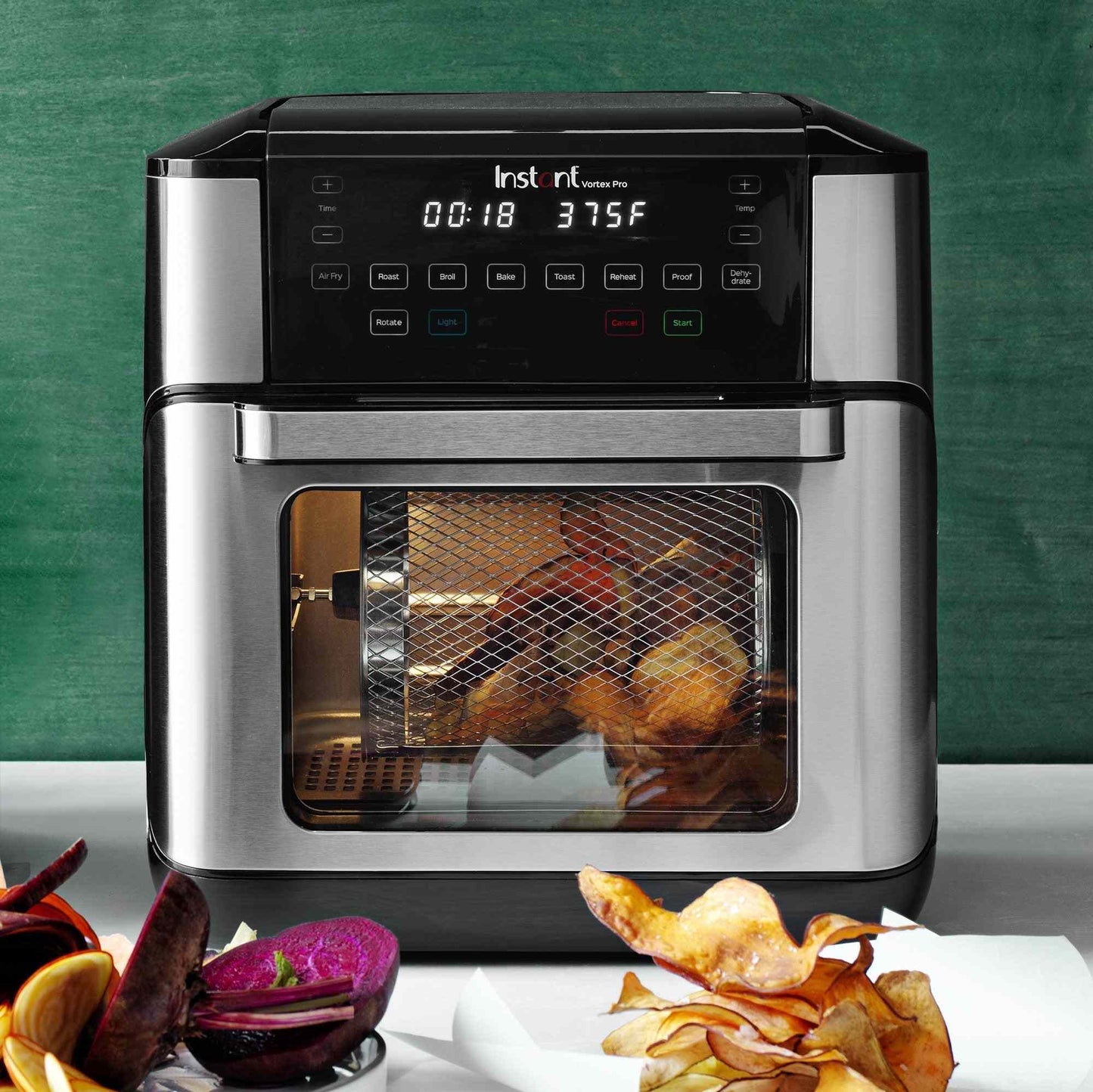 Instant Pot Vortex Pro 10QT air fryer oven with 9-in-1 cooking functions and rotisserie feature