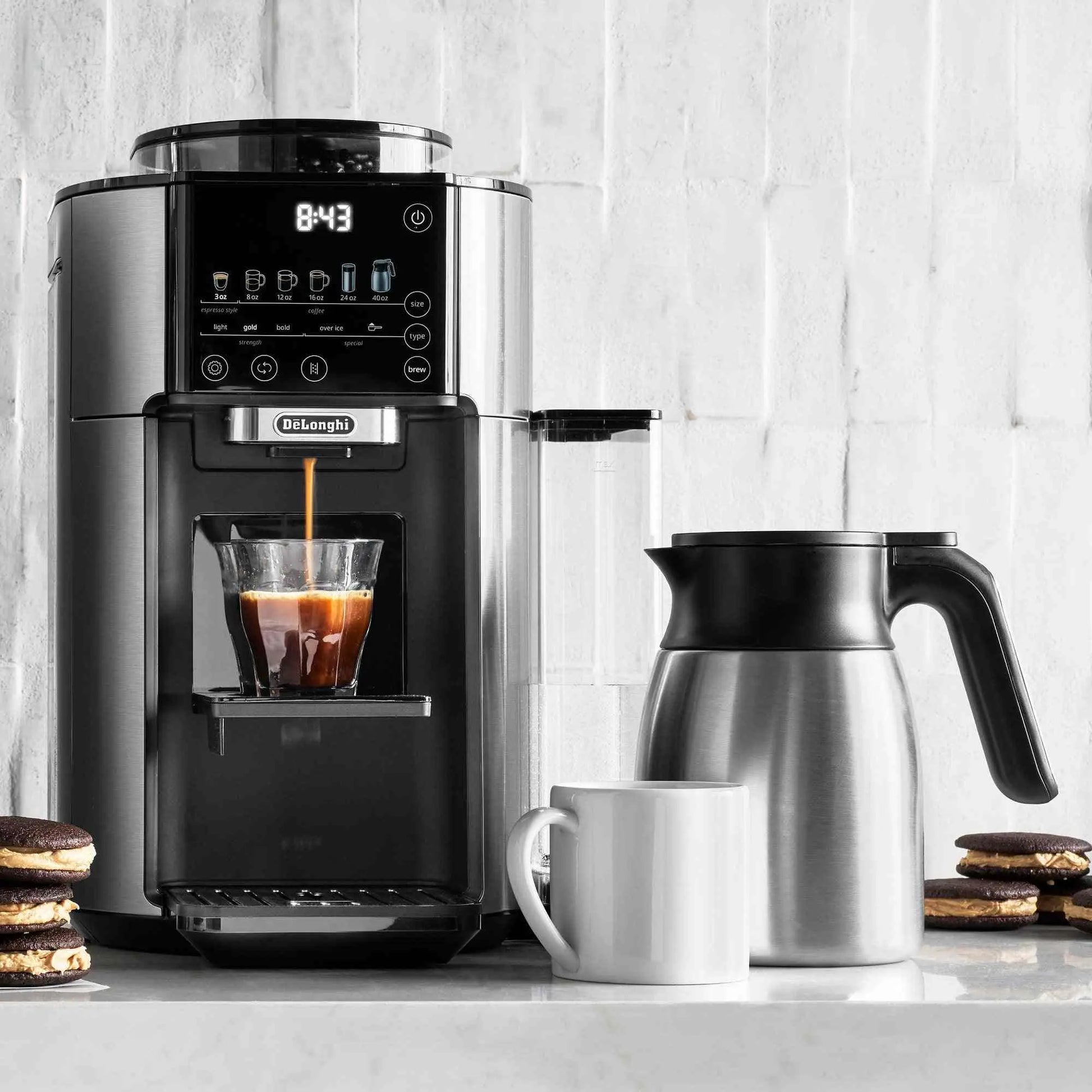 De'Longhi TrueBrew coffee maker with Bean Extract technology and thermal carafe brewing fresh drip coffee