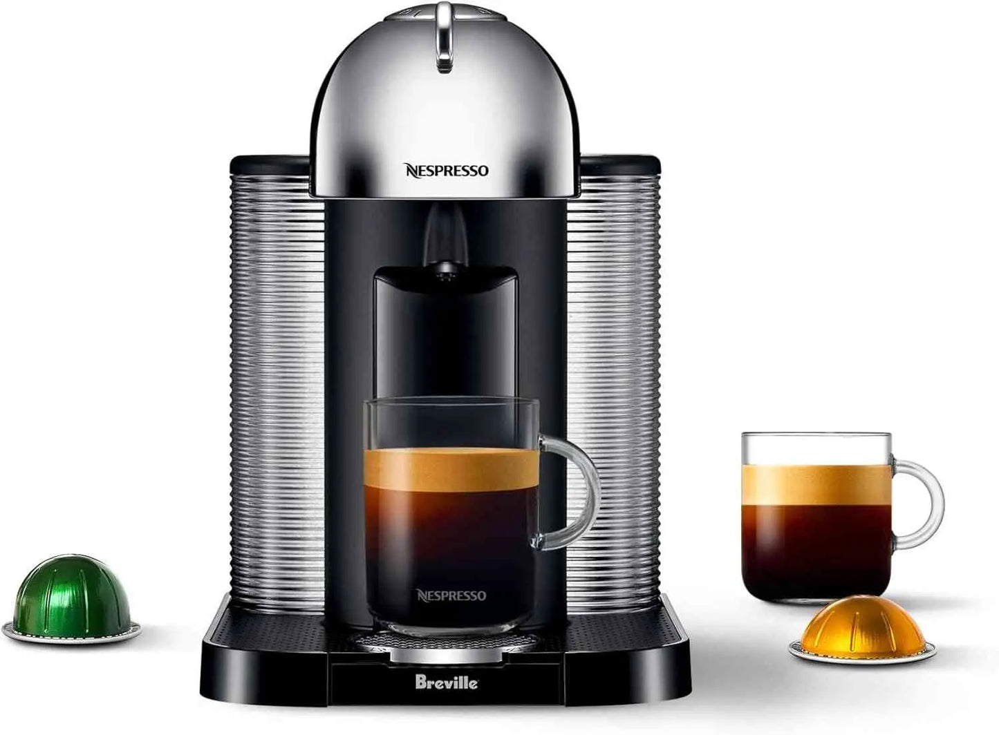 Nespresso Vertuo coffee and espresso maker by Breville with Centrifusion technology brewing capsules automatically