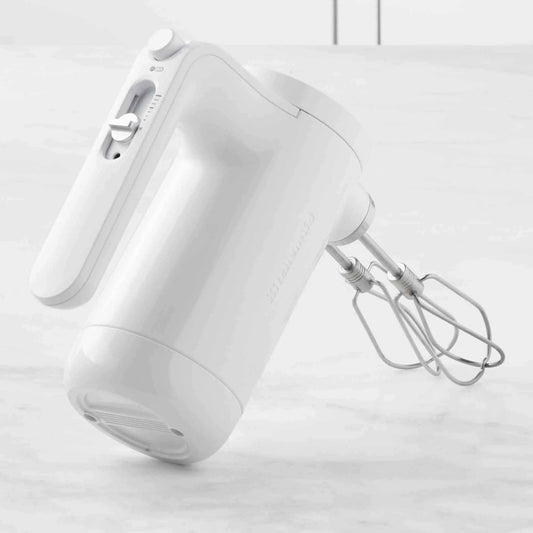 KitchenAid Cordless 7 Speed Hand Mixer KHMB732 with rechargeable battery and dishwasher-safe turbo beaters