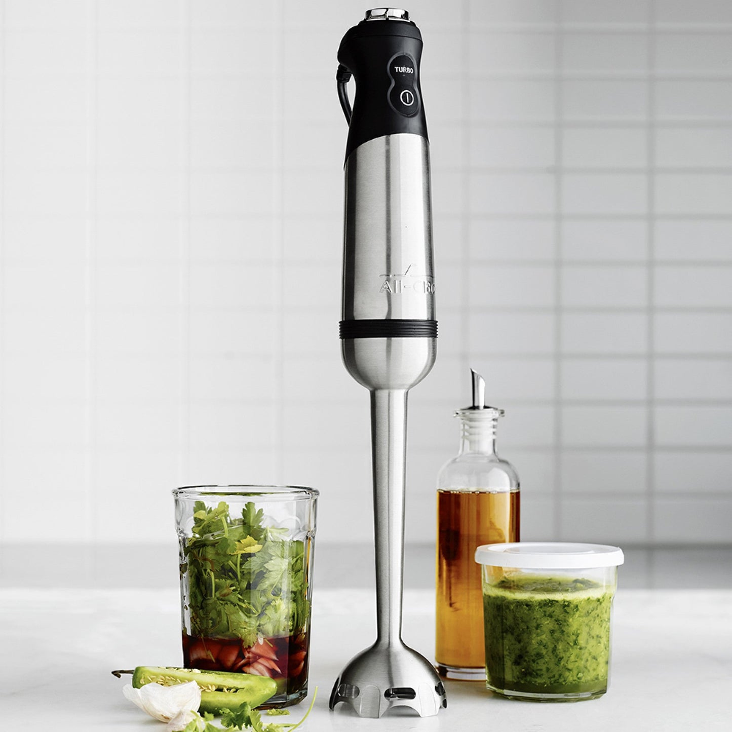 All-Clad Electrics Stainless Steel Immersion Blender 2 Piece Turbo Function