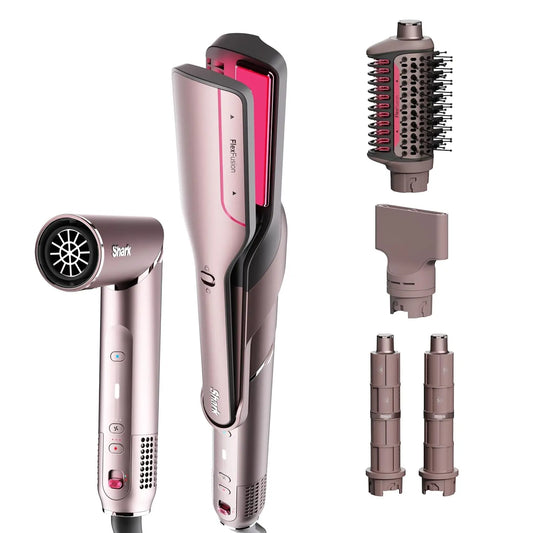 FlexFusion Air and Ceramic System hair straightener with heat-controlled technology for damage-free wet-to-dry styling