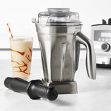 Vitamix Stainless Steel 48oz Container: BPA-Free Dishwasher-Safe Blender Accessory, Silver, 2-Piece Set