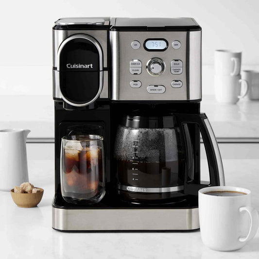 Cuisinart Coffee Maker 2-in-1 with 12-cup glass carafe and single-serve brew options