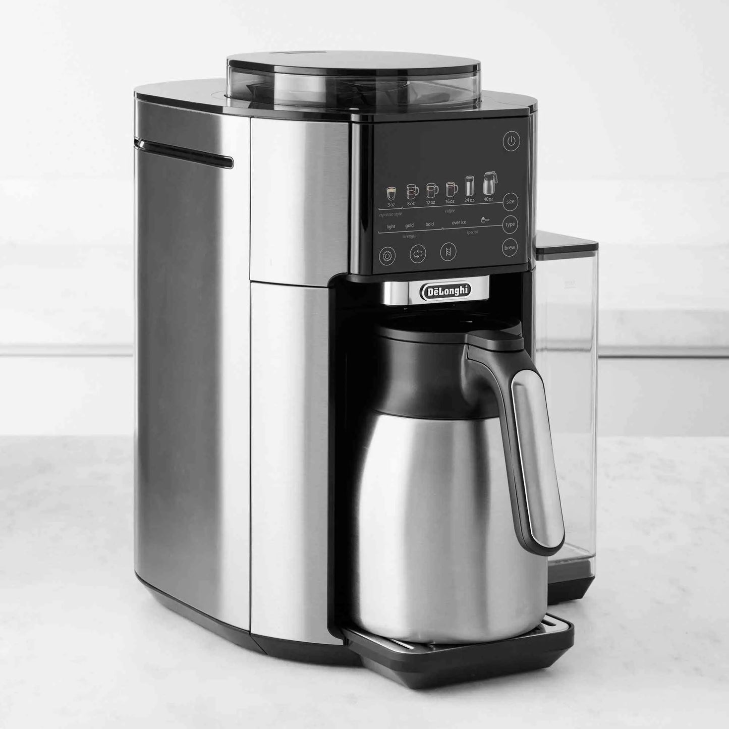 De'Longhi TrueBrew automatic coffee maker with bean extract technology and thermal carafe