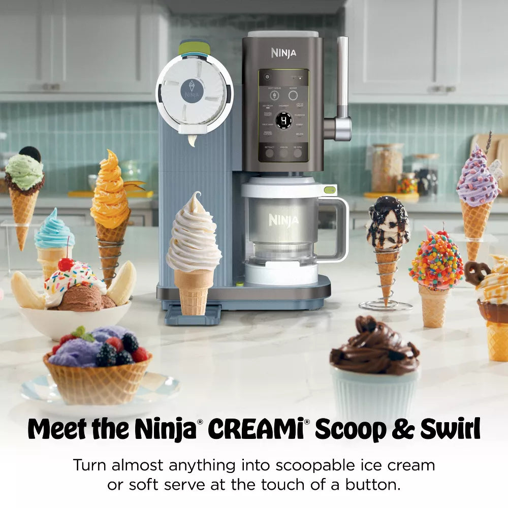 Ninja CREAMi Scoop & Swirl Ice Cream Maker, Soft Serve Desserts, Sorbet, Milkshakes