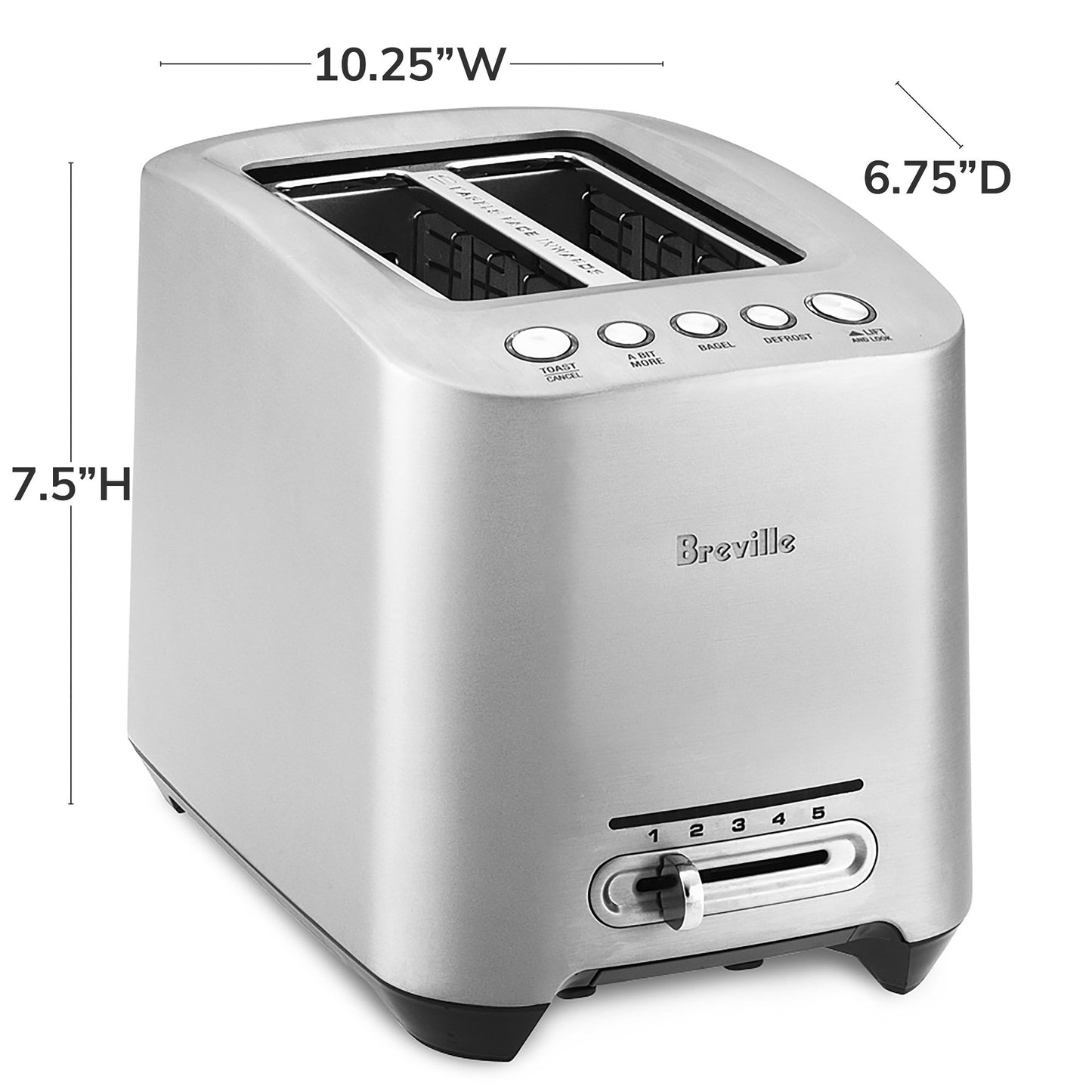 Breville BTA820XL Die-Cast 2-Slice Smart Toaster, Brushed Stainless Steel