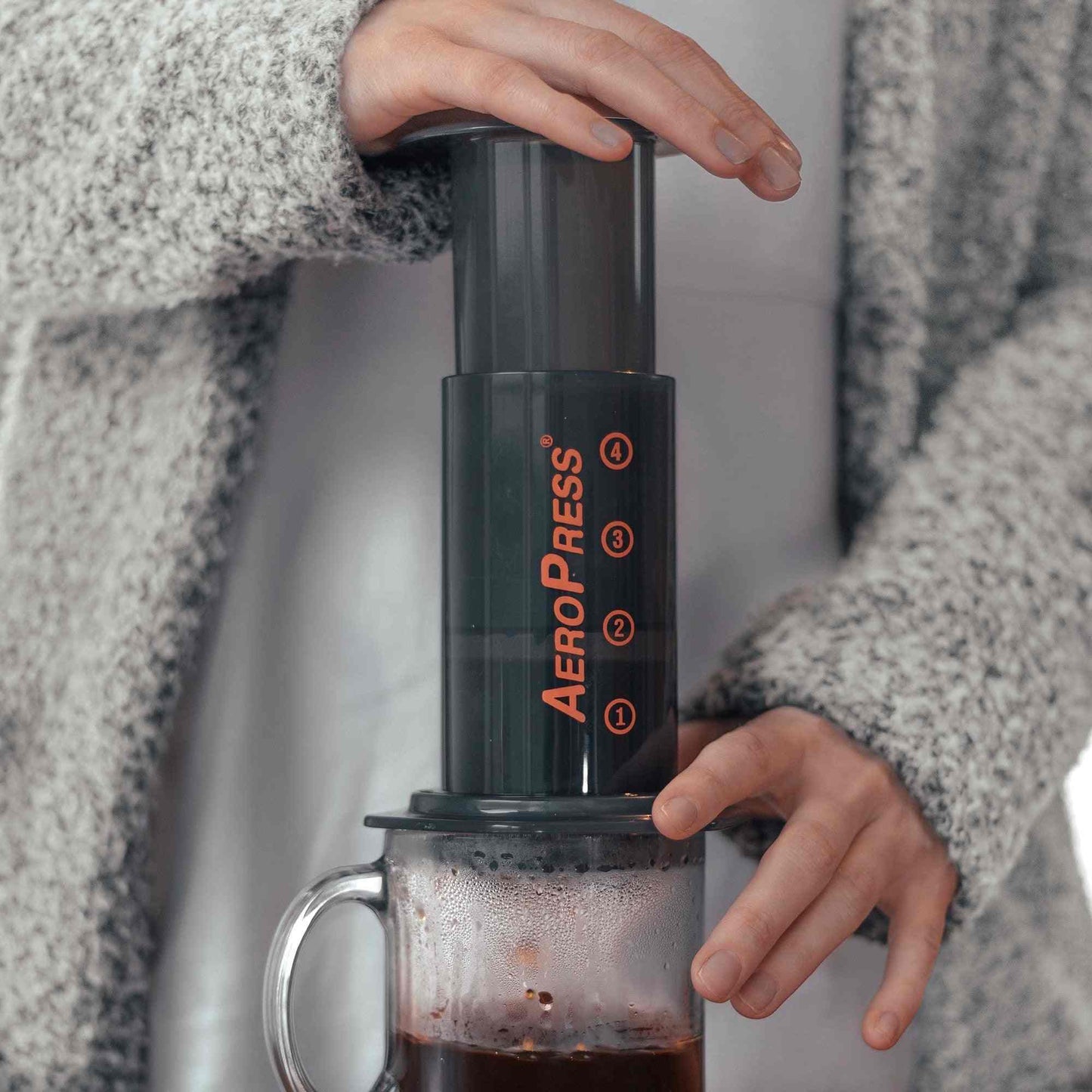 Aeropress Go Travel Coffee Press Kit compact portable coffee maker with patented 3-in-1 brew technology for smooth, rich coffee on the go