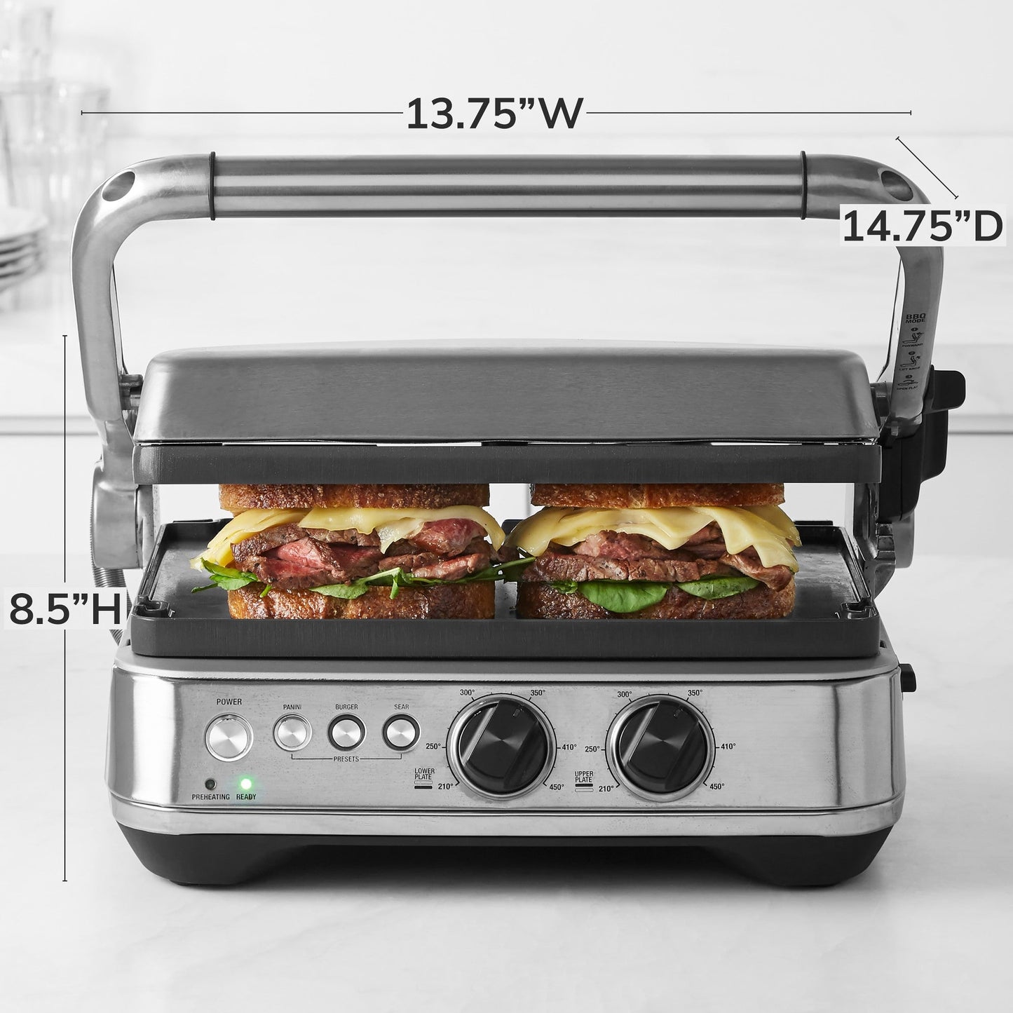 Breville BGR700BSS the Sear and Press Countertop Electric Grill