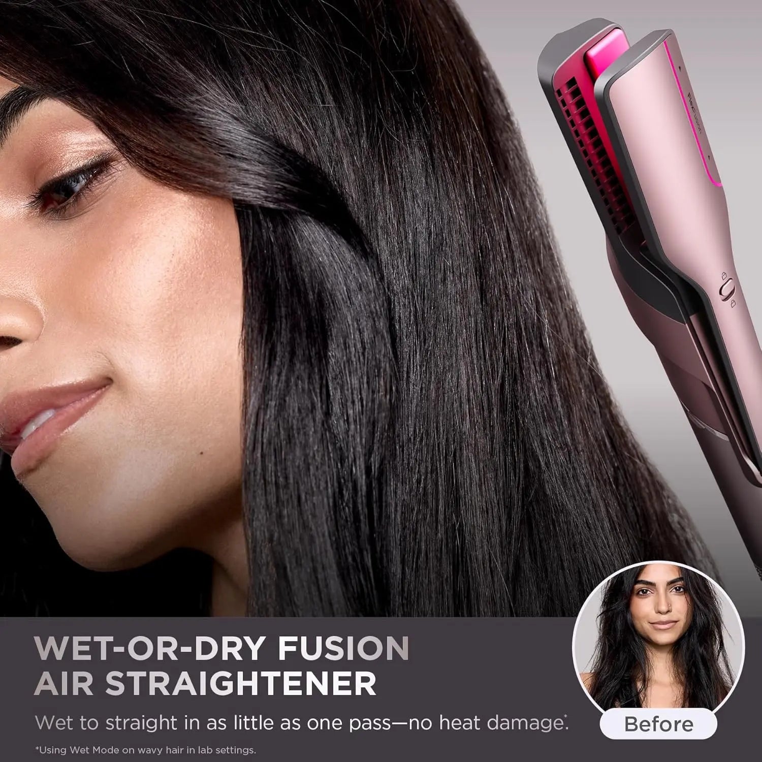 FlexFusion Air and Ceramic Hair Straightener with Heat-Controlled Technology for Wet-to-Dry Styling