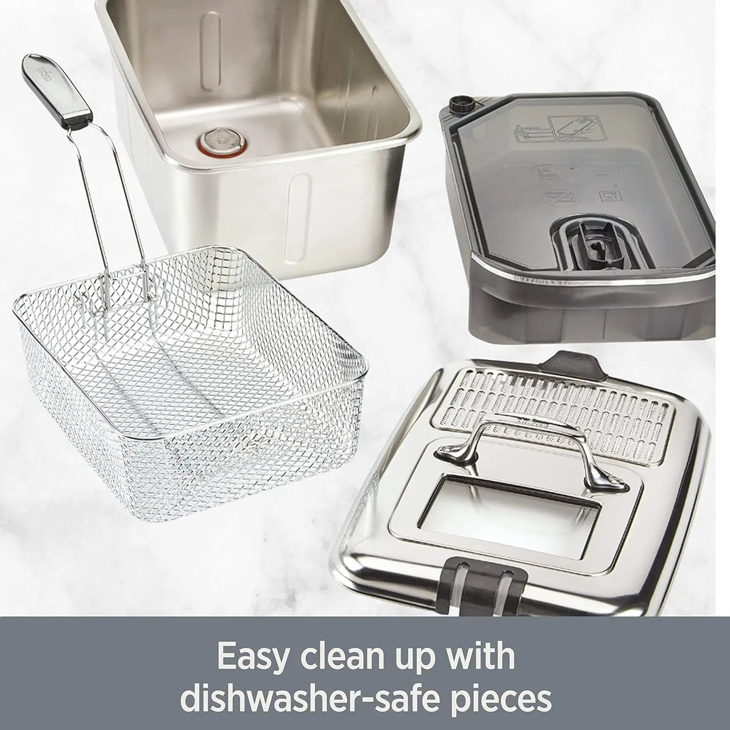 All-Clad 3.5L Deep Fryer stainless steel with digital controls and oil filtration system