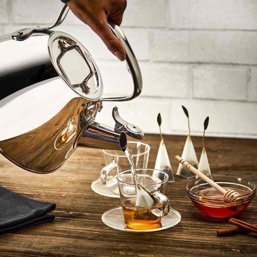 All-Clad Specialty Stainless Steel Tea Kettle 2 QT polished induction-compatible with whistle and riveted handle