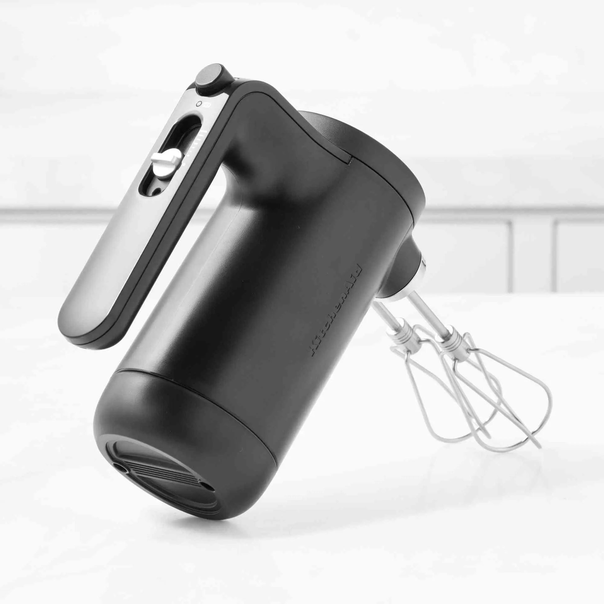 KitchenAid Cordless 7 Speed Hand Mixer KHMB732 with rechargeable battery and dishwasher-safe turbo beaters