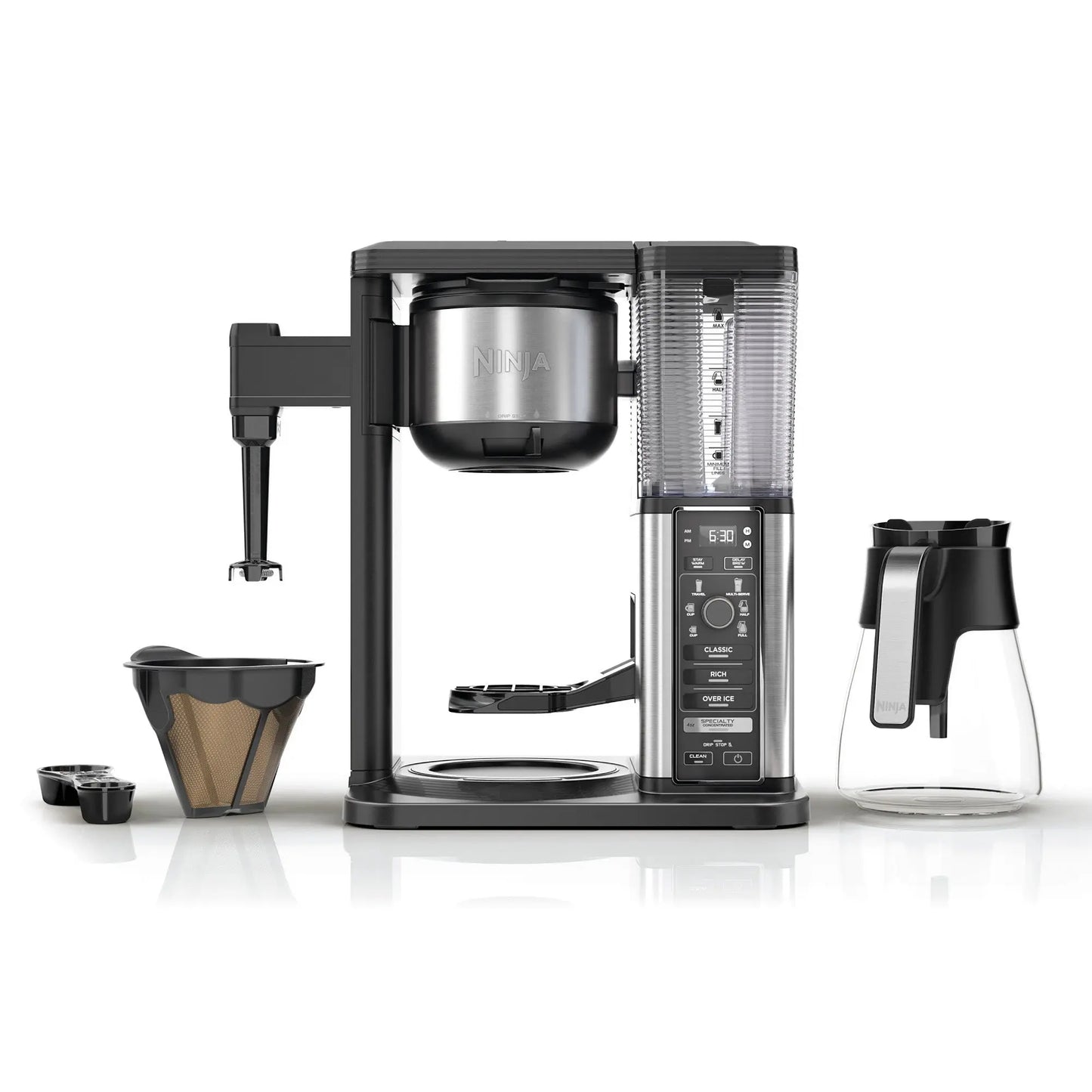 Ninja CM401 10-cup coffee maker with 4 brew styles and built-in frother
